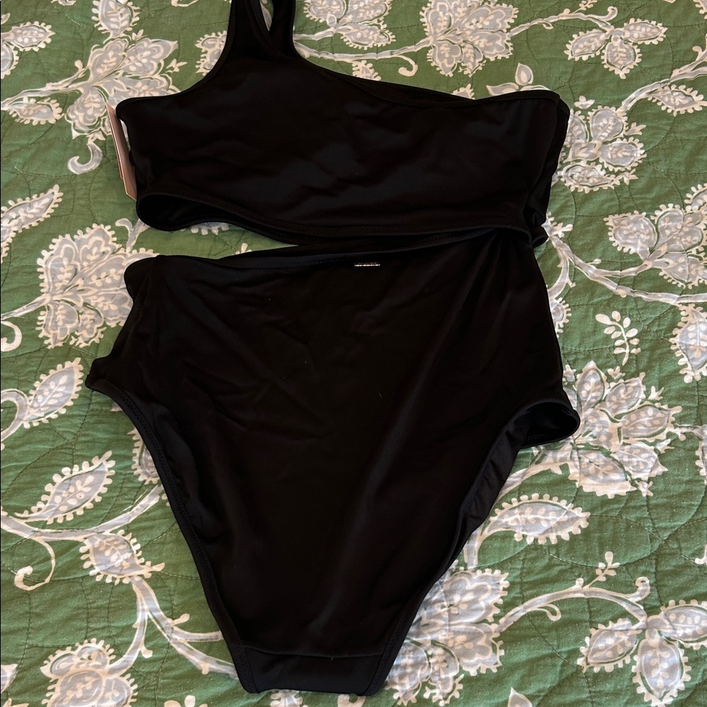 Victoria's Secret Black One Piece One Shoulder Cutout Swimsuit NWT - Picture 7 of 7